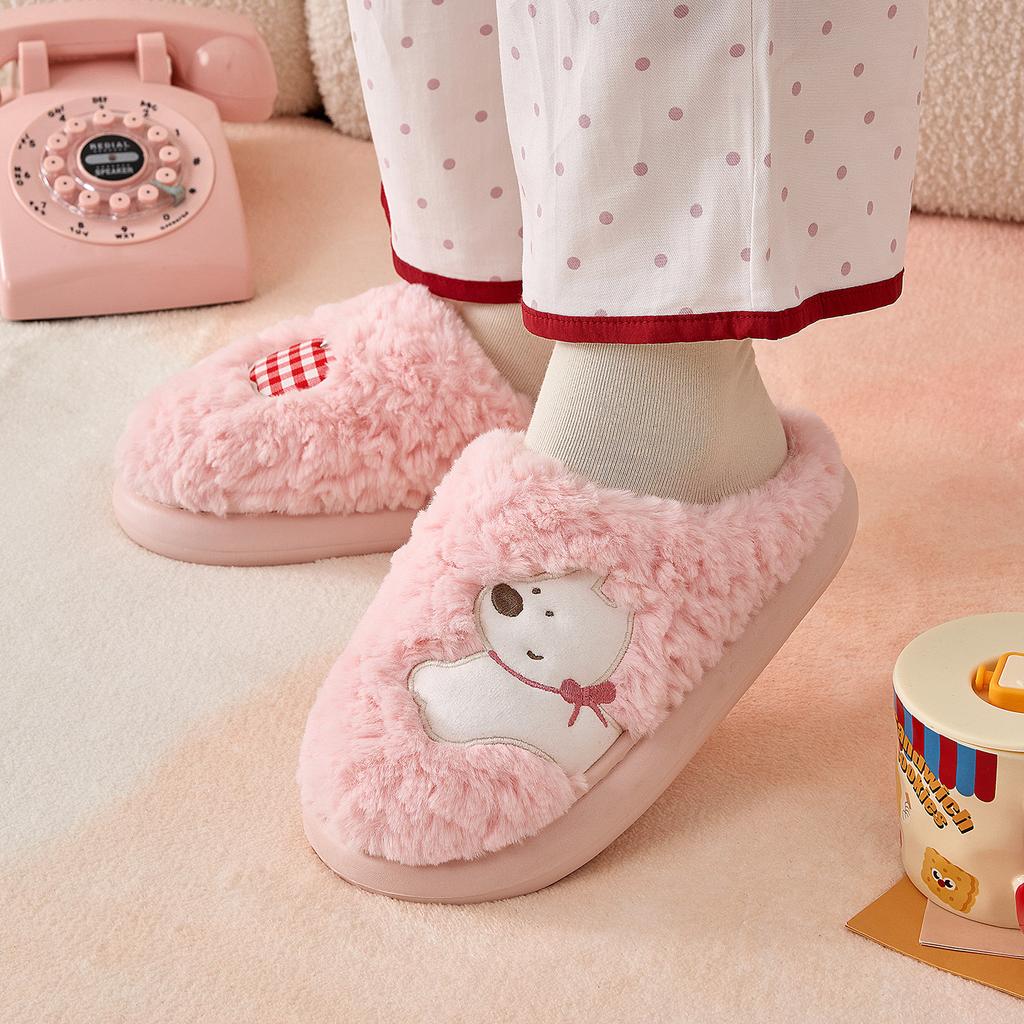 Niedliche Damen Hausschuhe Plüsch Warm Dicke Sohle Pantoletten Atmungsaktiv Weich Rutschfest Hausschuhe Innen Außen Herren Freizeit Hausschuhe