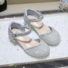 Girls' High-heeled Shoes, New Summer Sandals, Little Girls' Crystal Shoes, Children's Shoes, Fashionable Shiny Princess Shoes for Girls