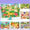 Tabuleiro de Quebra-Cabeça de Pinos de Madeira para Crianças Jogo Educacional Brinquedo para Bebês Tema Animal 0-3 Anos