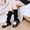 Winter Long Knit Foot Cover Crochet Leg Warmers Leggings Warm Solid Color Braided Striped Knee High Socks for Women