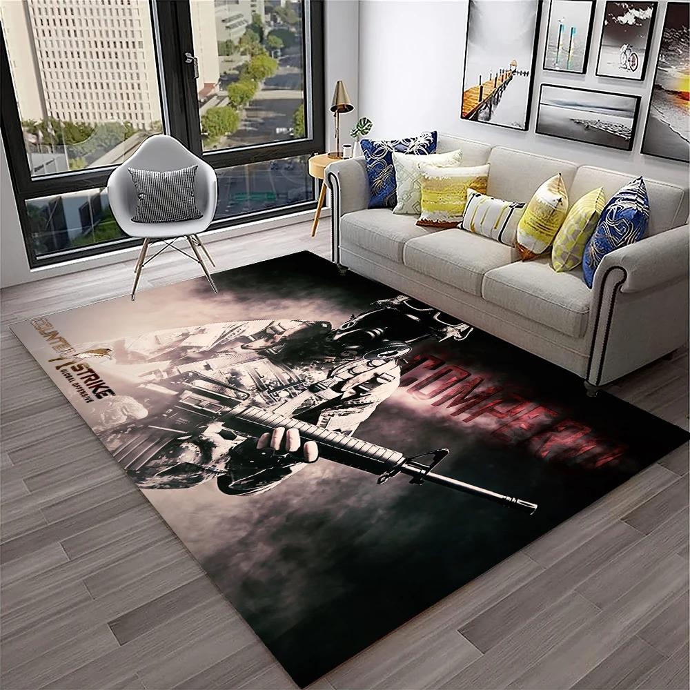 CS GO,Counter Strike Game Gamer 3D Carpet Rug for Home Living Room Bedroom Sofa Doormat Decor,kids Area Rug Non-slip Floor Mat