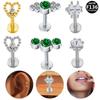 European & American Titanium Alloy T-Bar Internal Thread Ear & Lip Stud Jewelry