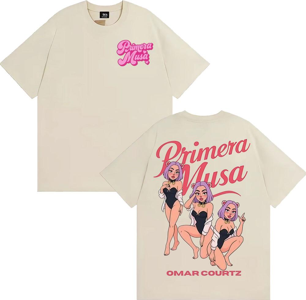 Omar Courtz Primera Musa World Tour 2025 Graphic T Shirt Retro Hip Hop High Street Tshirts Unisex Women Summer Tops Cotton Tshirt