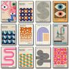Nowoczesny Bauhaus Geometryczny Plakat na Płótnie Sztuka Ścienna do Salonu Retro Druki Mid Century Domowa Dekoracyjna Sztuka Ścienna Malarstwo