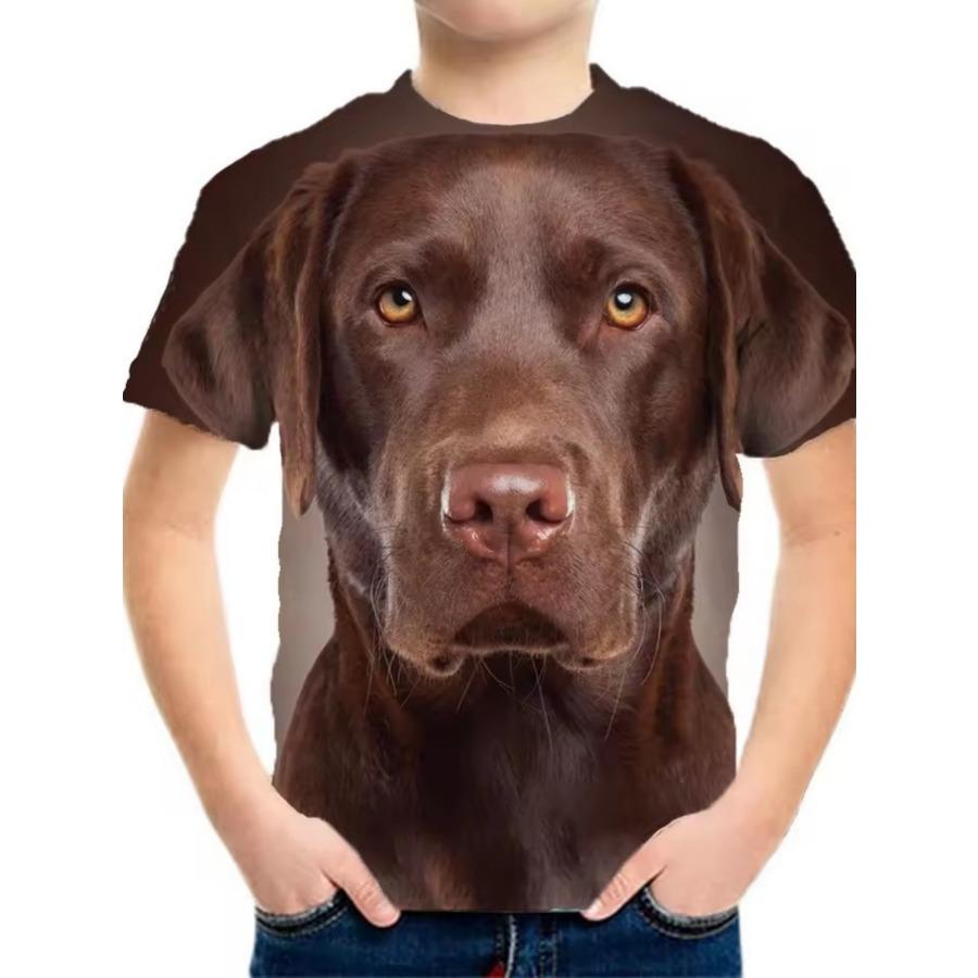 3D Digital Print Kids Stylish Lion Dragon Animal Pattern T-Shirt Boys Short Sleeve Crew Neck Casual T-shirts
