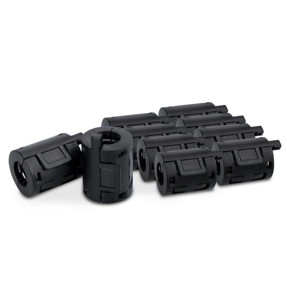 10pcs Ferrite Ring Core Black Clip-On Ferrite Core Noise Suppressor Cable Clamp 7mm Reduce Electromagnetic Interference