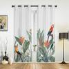 Zasłony w stylu ins z motywem roślin tropikalnych i papug do sypialni, salonu, na okna, dekoracje okienne, rolety, do kuchni, dekoracje domu, zasłony