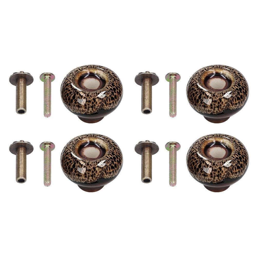 4pcs Easy Install Door Knobs Round Drawer Knobs Vintage Cabinet Handles Bedroom