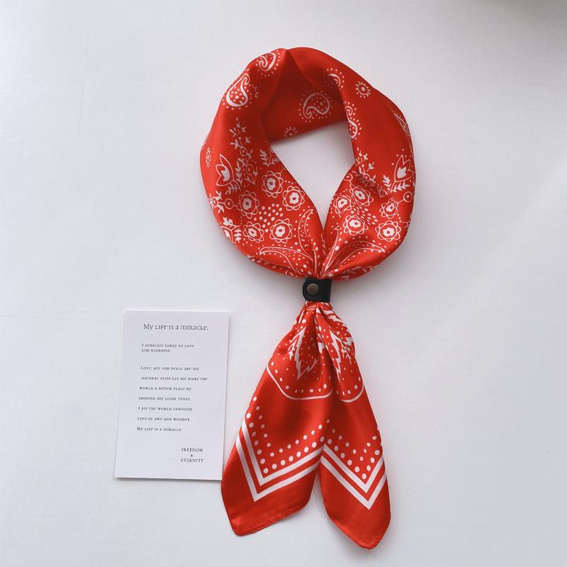 Paisley Print Silk Square Scarf Women Luxury Design 70*70Cm Soft Satin Hairband Neckerchief Office Hijab Headband Foulard Gift