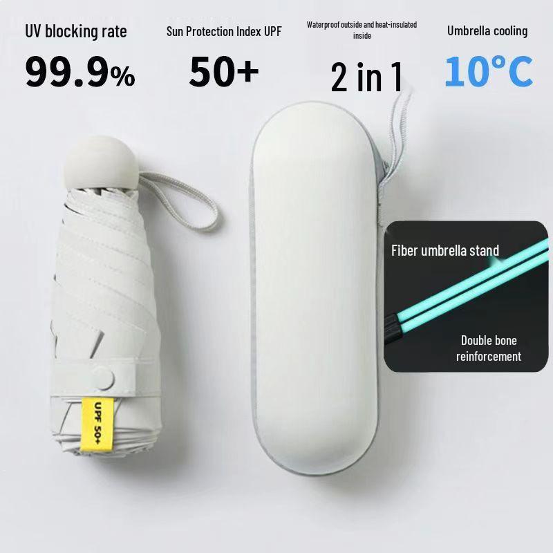 New 16-Rib Windproof UV Protection Folding Umbrella - Large Dual-Use for Sun & Rain