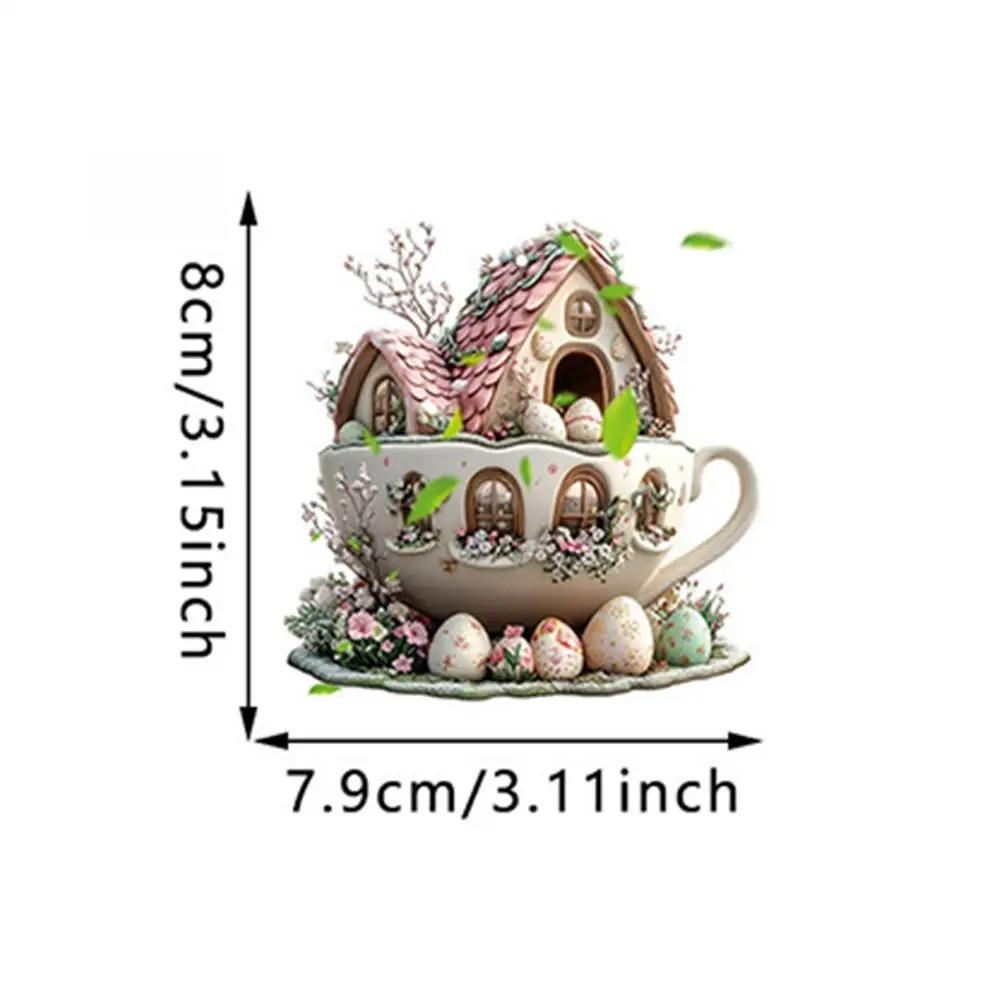 Christmas Coffee Cup Ornaments Coffee Mug Decorative Tree Hanging 2025 Xmas Navidad 2026 New Year Easter Bunny Party Supplies