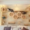 Wall-Mounted Cat Tree Tower Sisal Stairs Scratching Post Indoor Cats Gym Catwalk In Sky Accessories Toy Cat Climbing Shelves