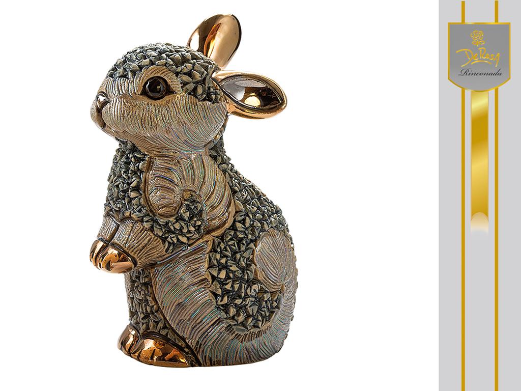 Figurka Ceramiczna Królik Stojący Ręcznie Malowana Kolekcjonerska Ozdoba