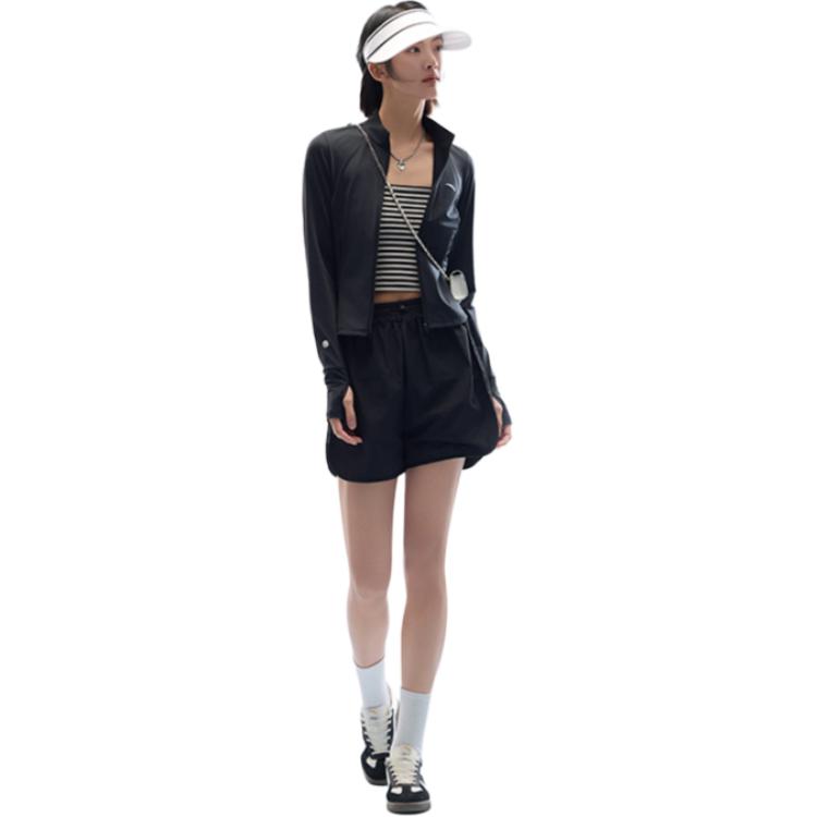 Anta Training Series Solid Color Zip-Up Hooded Comfortable Versatile Long Sleeve Breathable UV Protection Sun Protection Women tops 962527704-8