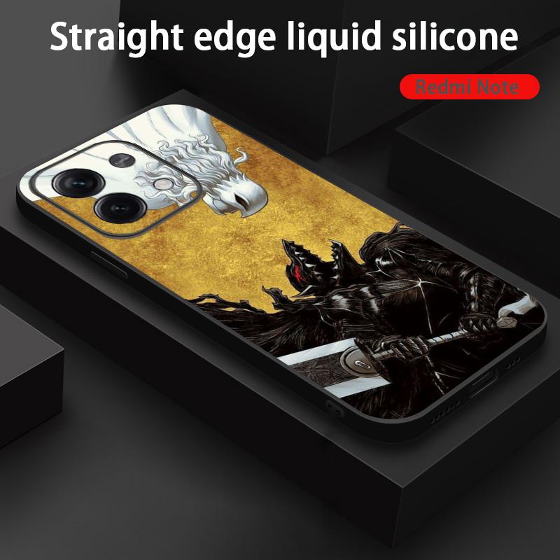 Griffith cool japan anime man pattern Phone Case For Redmi Note 14 13 12 11 Pro Plus S 5G 14C A3 Soft Black Phone Cover