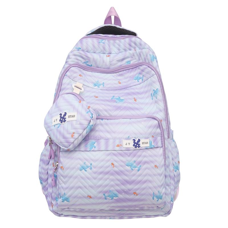 Zebra Print Backpack Women's Large Capacity Backpack Student School Bag with Coin Purse