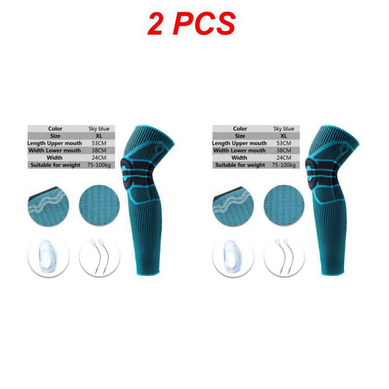 1/2PCS Knee Support Men Pressurized Elastic Knee Brace with Silicone Spring Basketball Volleyball Knee Pads High Quality Practical Daily Use