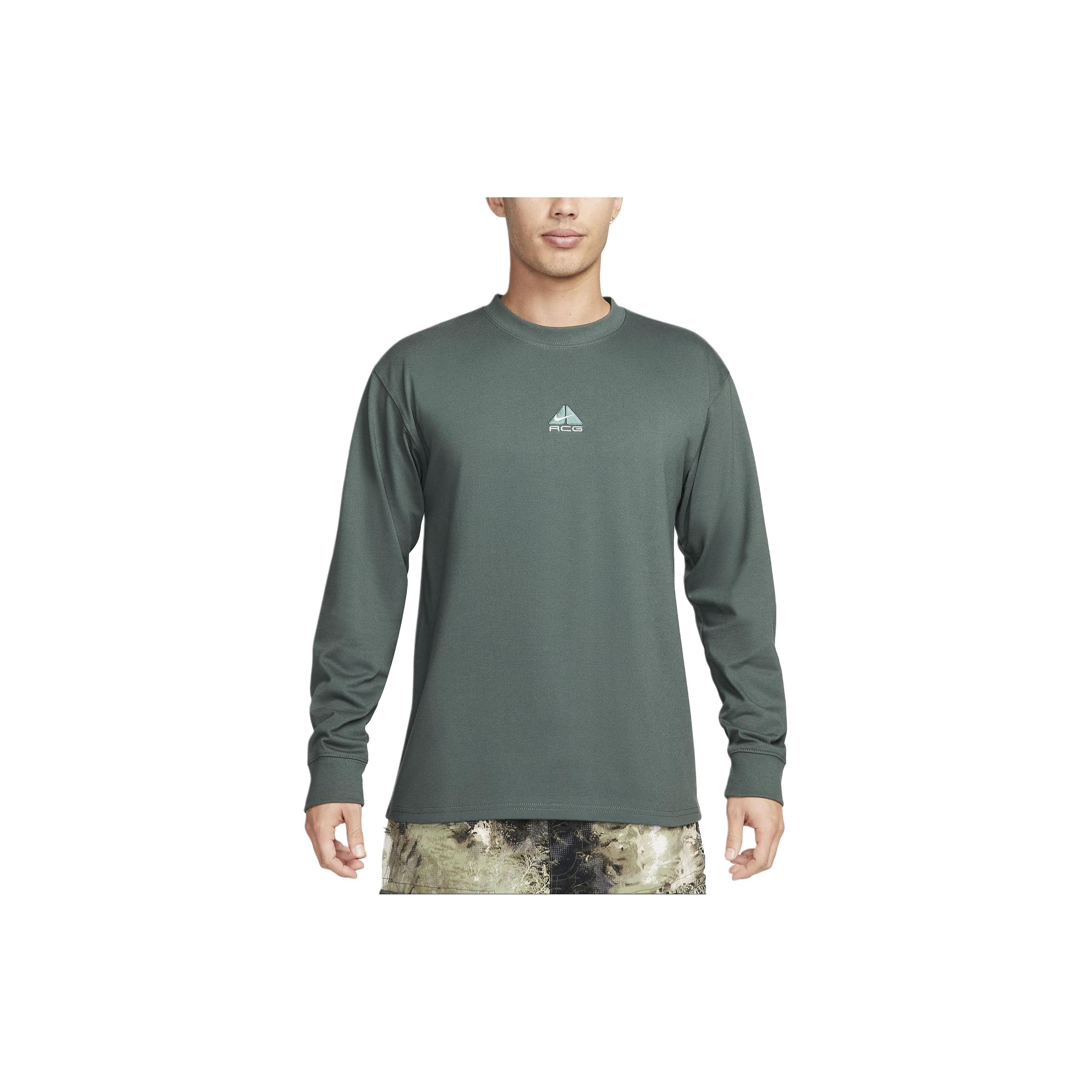 

Nike Серия ACG Однотонная футболка с круглым вырезом, повседневная, свободного кроя, с длинным рукавом, мужской топ, винтажно-зеленый DR7754-338 XL