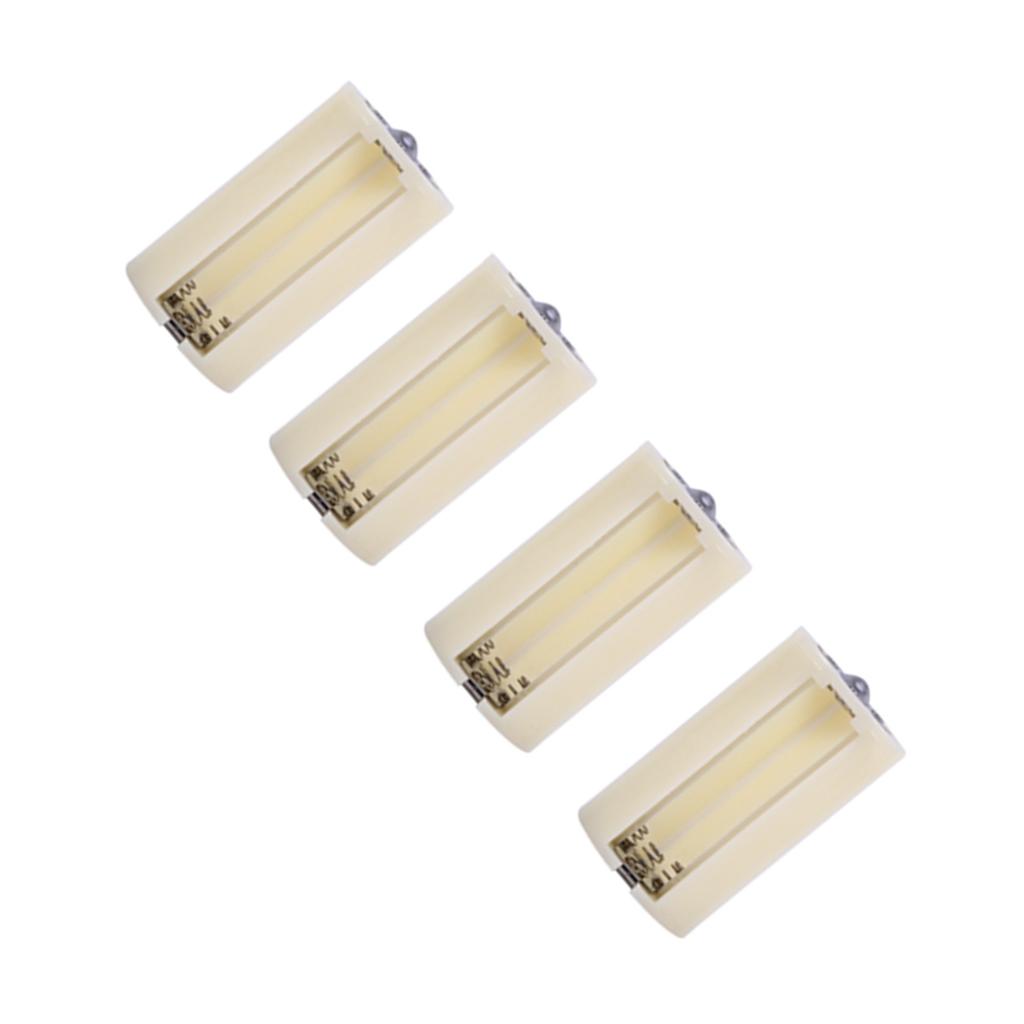 4pcs Universal 3 AA To D Size Parallel Battery Convertor Adapter Holder Cases Box White