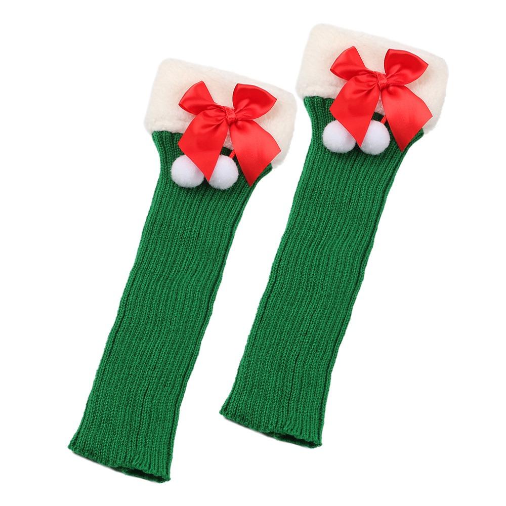 Sweet Breathable Christmas Bow Stockings Leg Socks Thick Cuffs Warm Foot Cover Socks Elastic Y2K Boot Socks Girls Lady