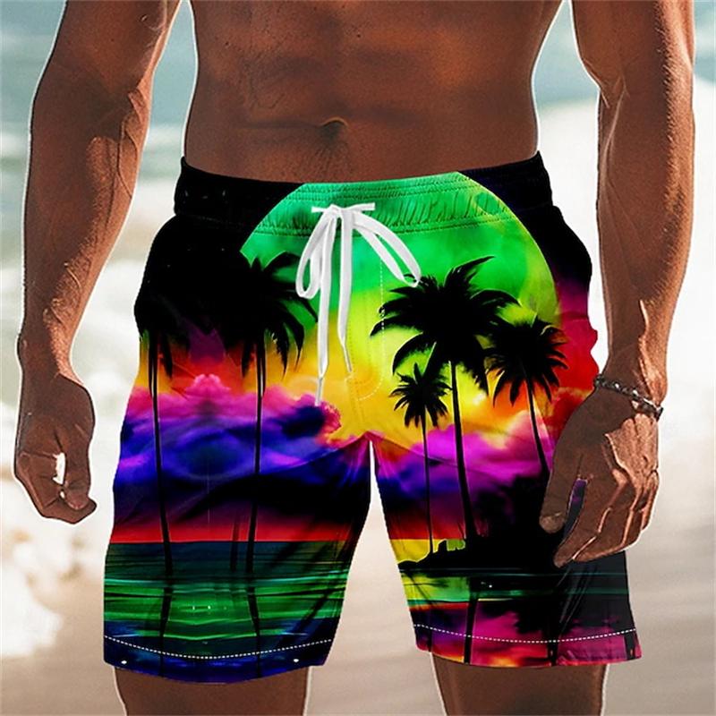 Summer Hawaiian Beach Shorts For Men 3D Printed Coconut Trees Graphic Swimming Trunks Women 2025 New Fashion Board Shorts Pant