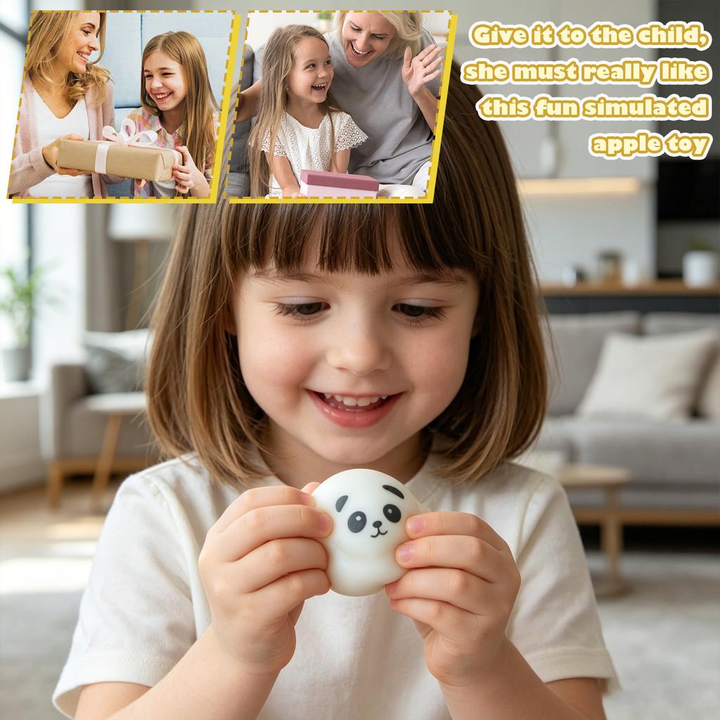 Stress Relief Panda Squeeze Toy Set Simulated Steamed Bun Design Soft TPR Material Squishy Sensory Toy for Hand Exercise and Anxiety Reduction