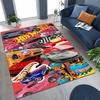 Tappeto Tappetino Decorativo per Tappeto da Arte per Auto da Corsa Giocattolo Hot Wheels a Fumetti per Camera da Letto Soggiorno Divano Casa Zerbino, Tappetino per Pavimento Grande Antiscivolo