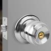 Home  Armored Door Handle With Lock For Room Accessories Stainless Steel Knobs Safety Round Entrance Bedrooms Doorknob Articles