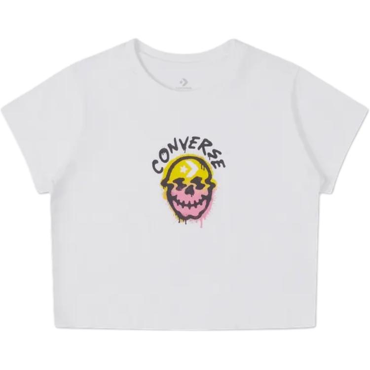 

New Converse Regular T-Shirt Women s White 10026960-A01