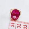 Purple Gold Pink Stone Ring Fashion Rose Gold Plated Luxury Atmospheric Oval Ring