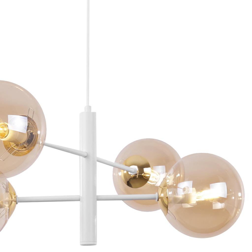 Vicenza Hanging Lamp White And Gold 4-Flat Honey Lamp E14