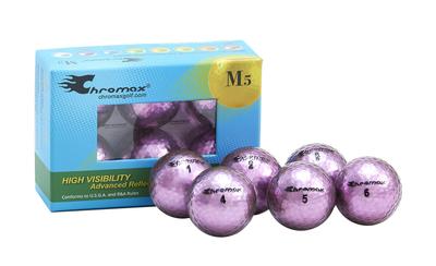 Chromax Metalik M5 Renkli Golf Topları (6 Paket) Mor