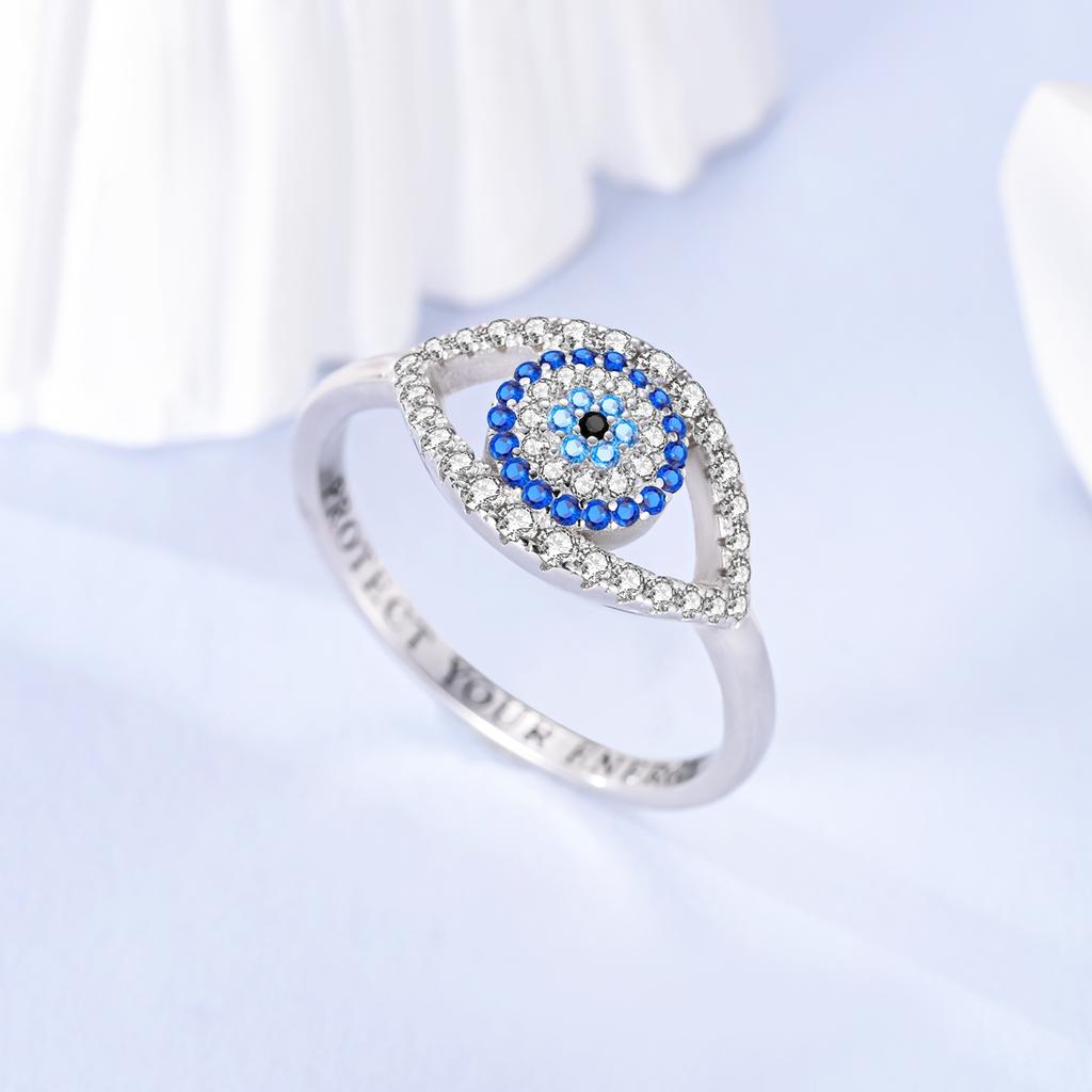 New   CopperProtection Evil Eye Ring For Women Travel Party Daily Fine Jewelry Accessories Gift