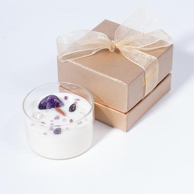 Transparent Glass High-looking Souvenir Gift Box with Long-lasting Fragrance Natural Crystal Stone Fragrance Scented Candle