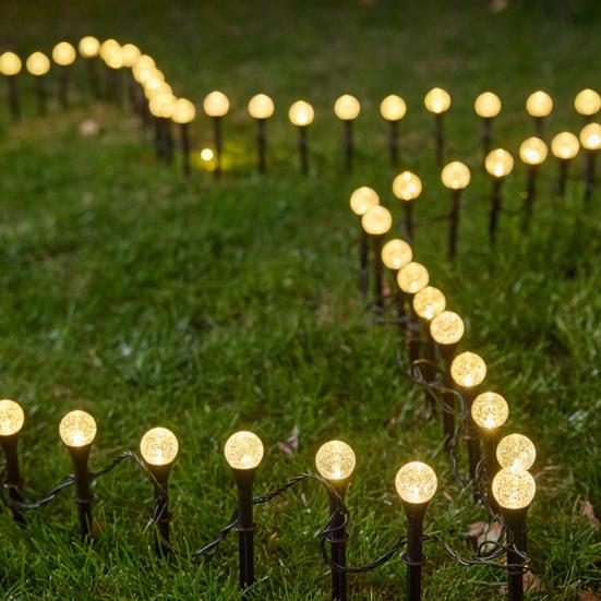 30 buc Lumini Solare pentru Cale cu 8 Moduri 6.5m LED-uri Schimbătoare de Culoare Lumini Decorative Solare pentru Gazon Curte Patio