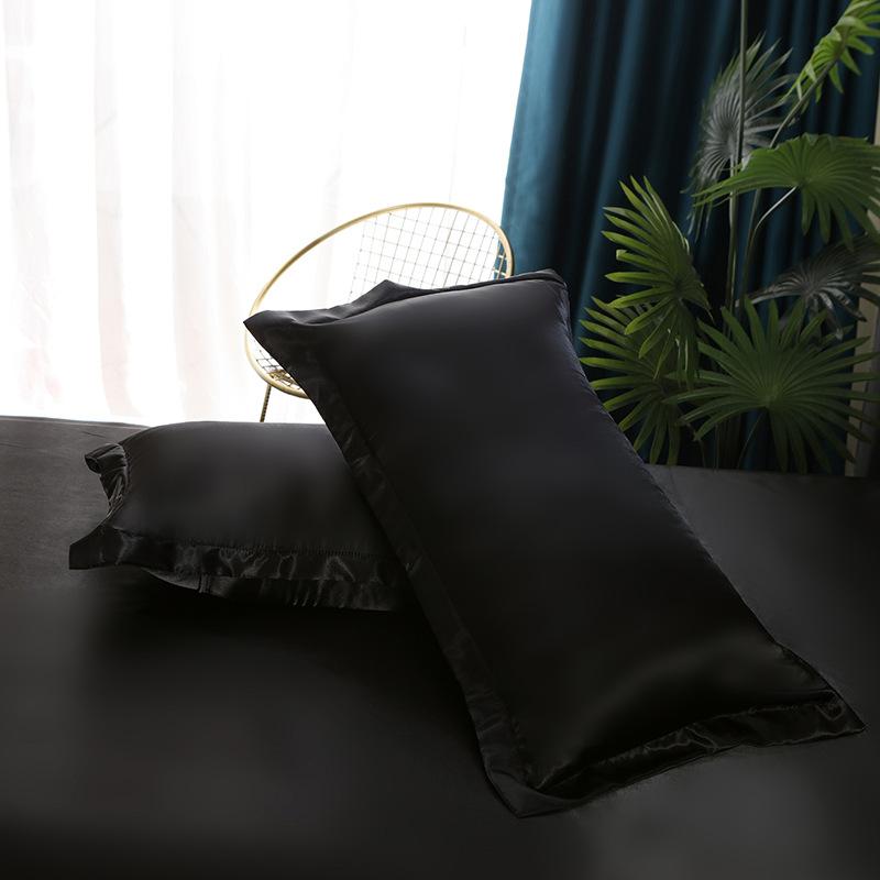 Eis-Seide Kissenbezug Einfarbig Schlicht Mode Waschbar 48*74cm 1/2 Stück Universeller Kissenbezug Bettwäsche Luxus Atmungsaktiv Bequem