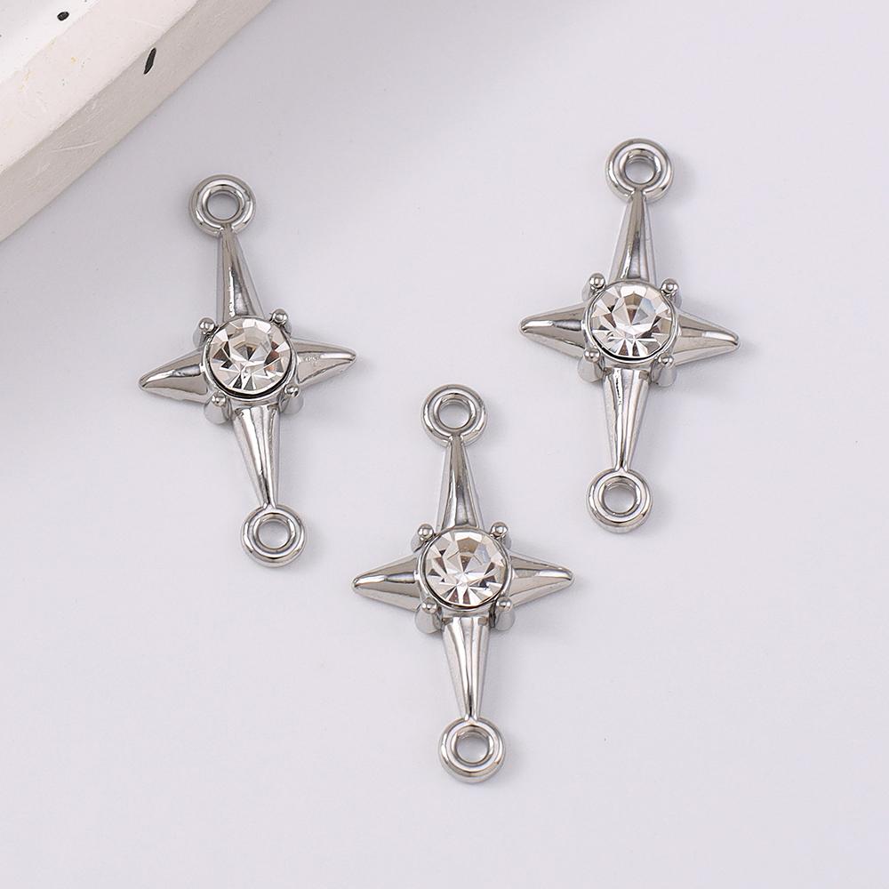 5pcs Crystal CZ Star Charms Polaris Pendants for Jewelry Making Necklace Earrings Bracelet DIY Handmade Accessories