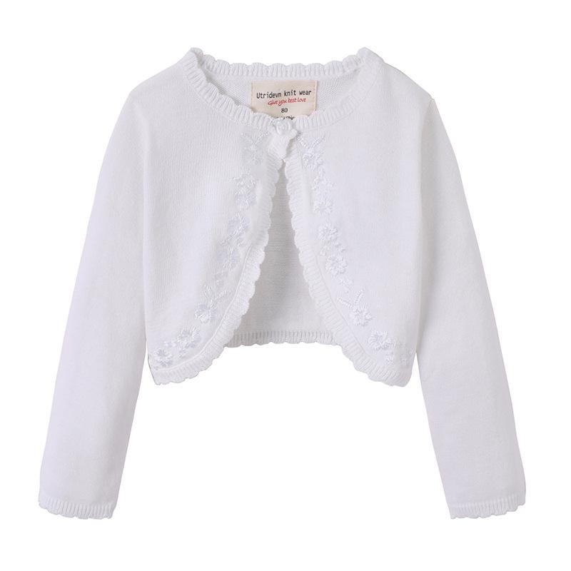 

Korean Style Embroidered Girls Summer Cardigan Shawl for Infants and Toddlers 100cm/24-36