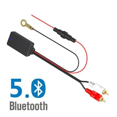 5V-12V automobilis 2RCA Bluetooth 5.0 belaidžio ryšio adapteris AUX muzikos mikrofonas
