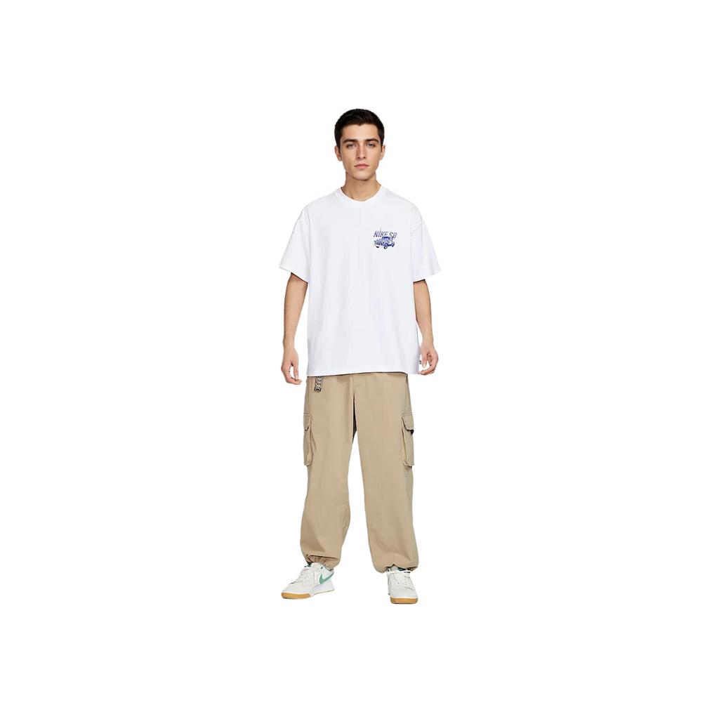 Nike SB Logo Loose Fit Skateboard T-Shirt Men Tops White HJ0821100