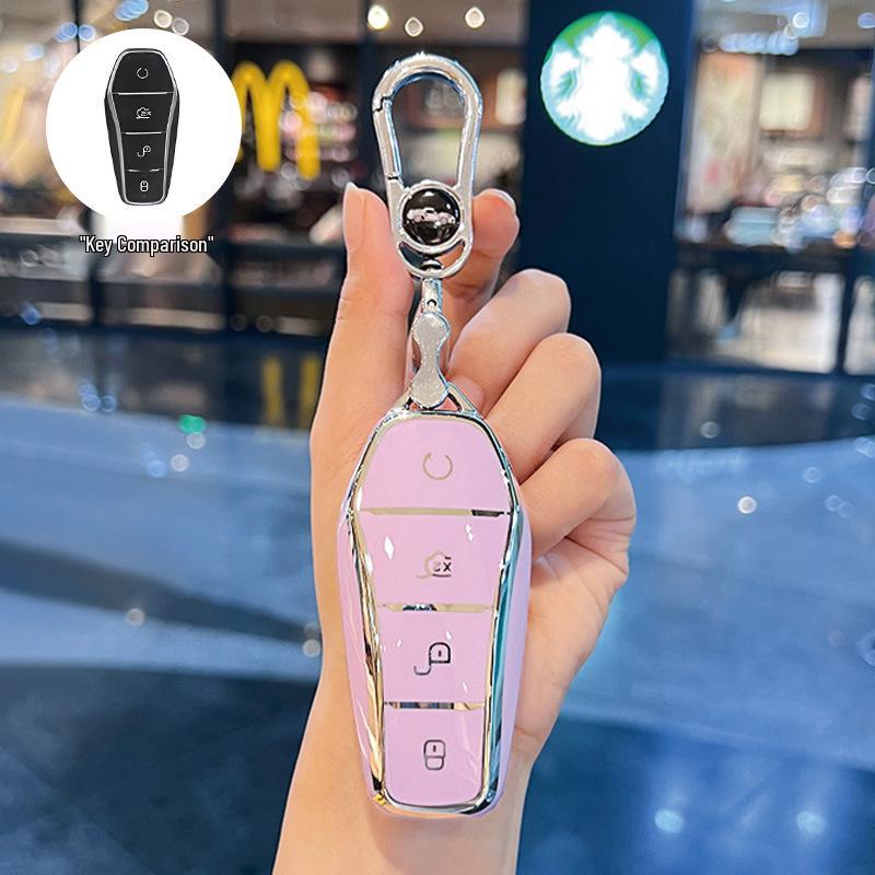 Etui na kluczyk BYD: Kompatybilny z Dolphin, Seagull, Song Plus, Qin DMI, Han EV, Tang, Seal, 06, Yuan Pro - Pokrowiec na brelok