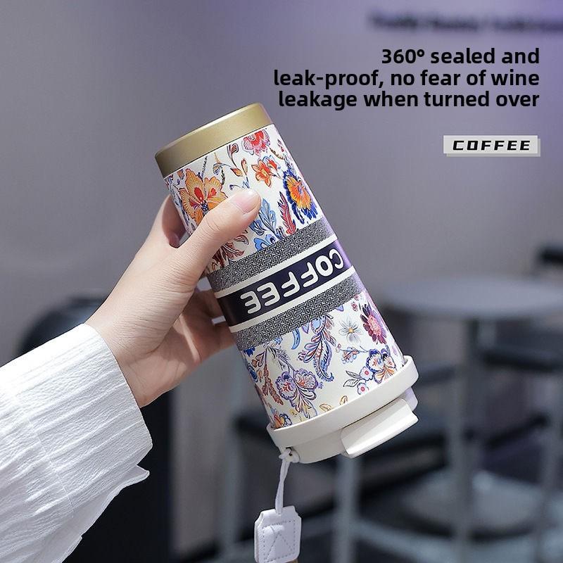 Bawangcha Tong Stainless Steel Inner Sleeve Double Drink Cup With Straw For Car Travel