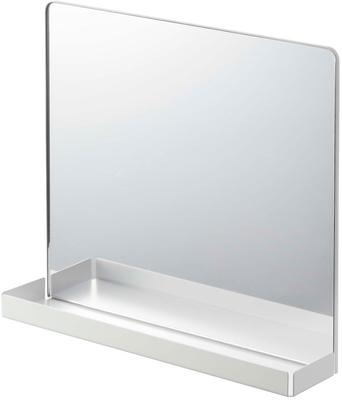 Yamazaki Jitsugyo 7139 Magnetic Mirror & Storage Rack White Approx. W30 X D6.7 X H26cm Tower Entrance Mirror Easy Installation Tray Hook Included