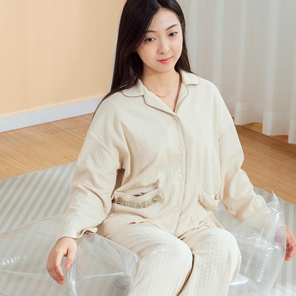 Tragbare Vakuumaufbewahrungsbeutel für Kleidung und Decken Platzsparend Mit starkem Verschluss Einfach zu verwenden für Zuhause Wohnheim Reisen