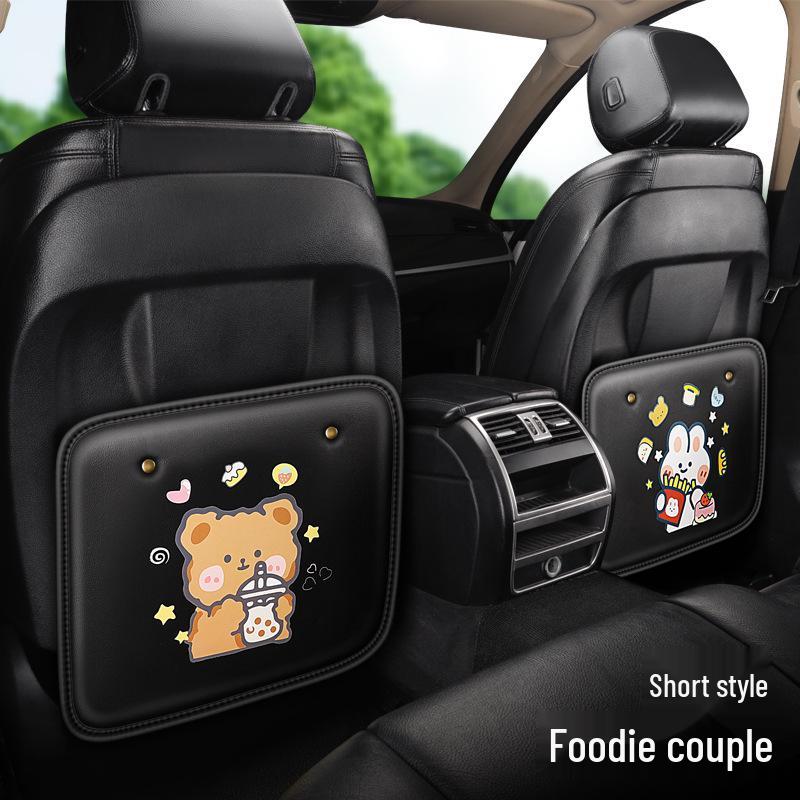 Upgraded Car Kick Mat & Back Seat Organizer for Child Seats