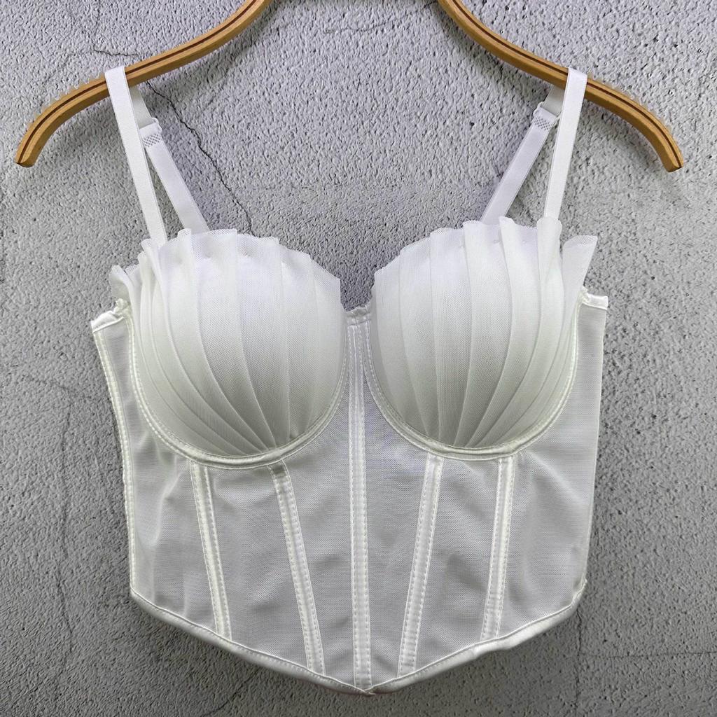 Classic Women Black White Dot Tube Top Corset Bustier Girl Sexy Push Up Vest Bralet Lady Bra Cropped Tops Club Party Lingerie