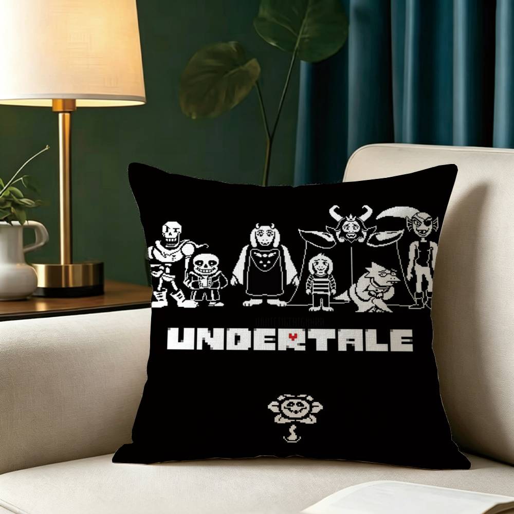 Game U-Undertales Square Double-Sided Printed Pillow Case Bedroom Bedside Pillow Sofa Cushion Cover