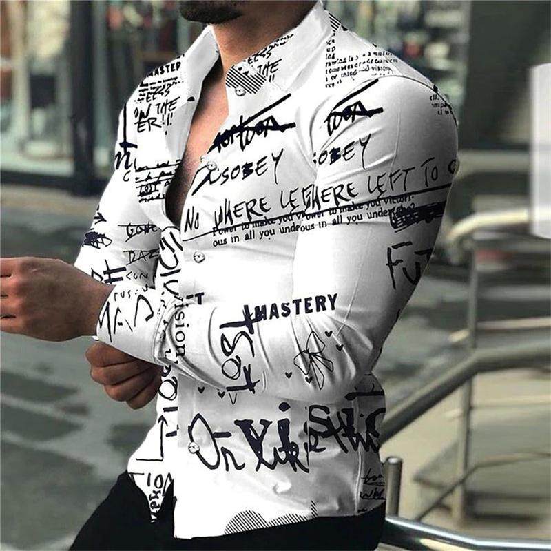 Fashion Men's Shirt Floral Rose High Quality Soft Comfortable Selling European Size Men's Lapel Tops Decoration
