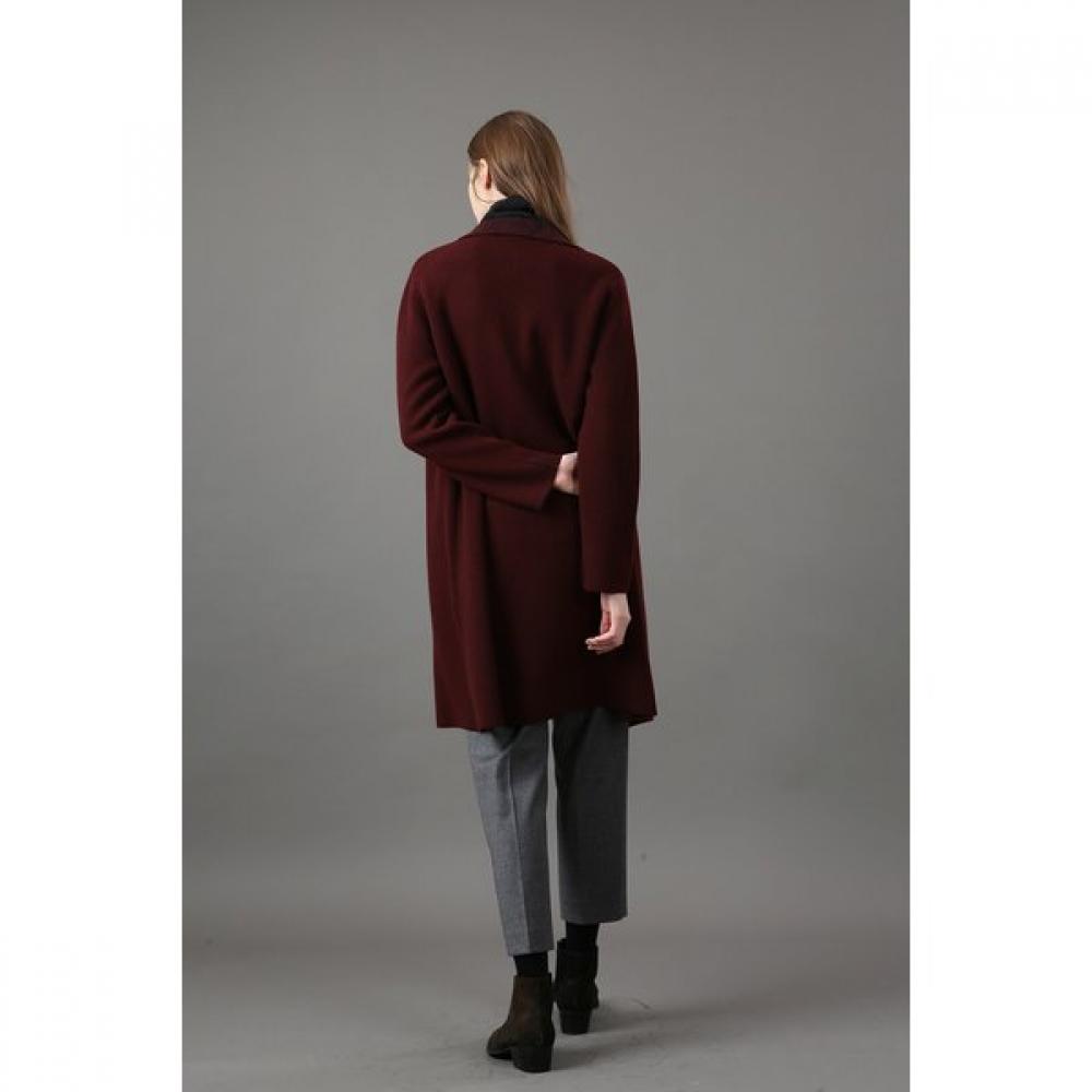 FURINA Cashmere Fine Wool Herringbone Coat Tailored Collar