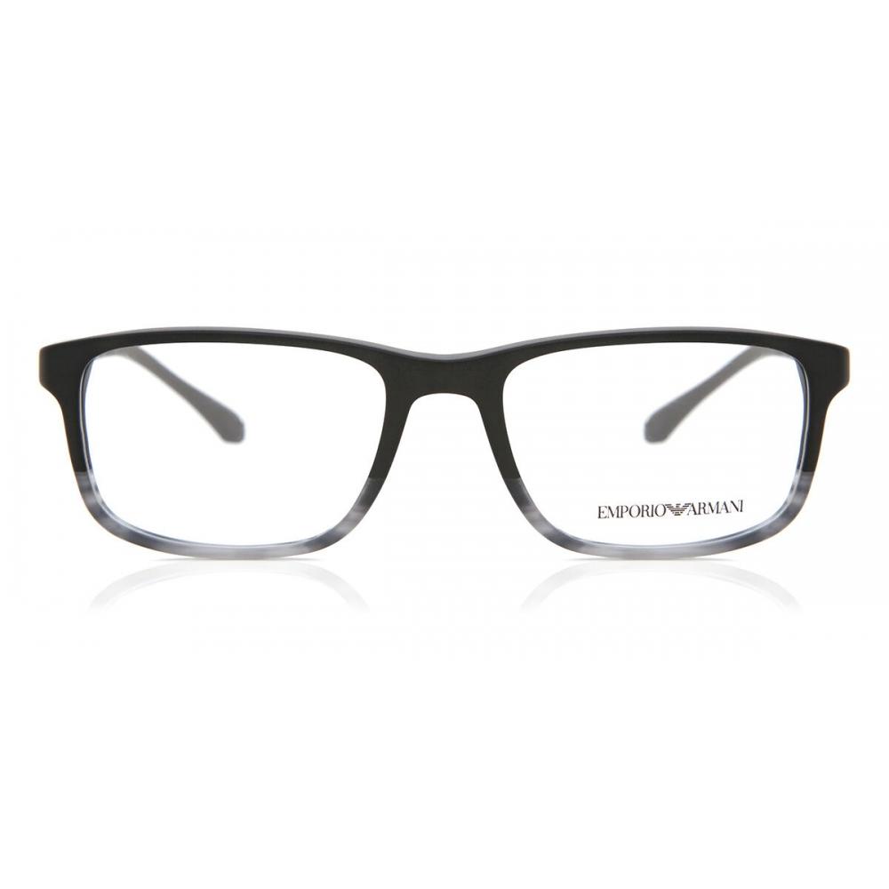 

Emporio Armani Ea3098 5566 Men Eyeglasses Black/Striped Grey/53-18-140